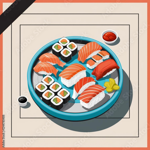 sushi on a plate