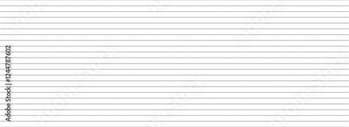 Journal planer page with dotted line grid. Simple linear graph paper texture. Repeated school dashed sheet wallpaper. Retro notebook pattern background. Striped note paper template. Vector backdrop 