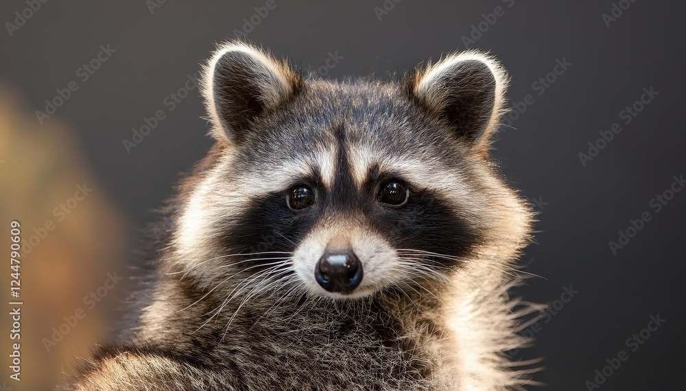 Playful Eyes of a Raccoon Peeking through Forest Foliage, Illustrating a Whimsical Moment in the Enchanted Woods. Playful Eyes of a Raccoon Peeking through Forest Foliage, Illustrating a Whimsical Moment in the Enchanted Woods.