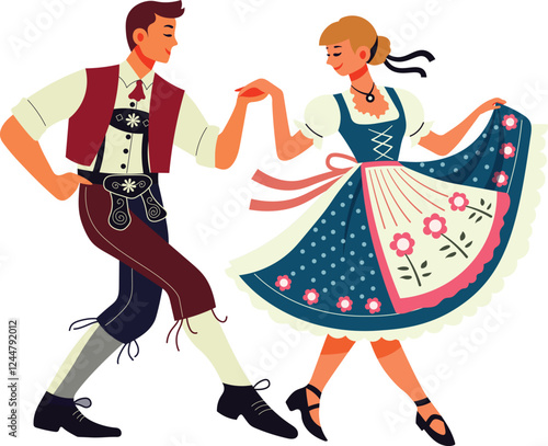 Traditional Bavarian German Dancer Couple