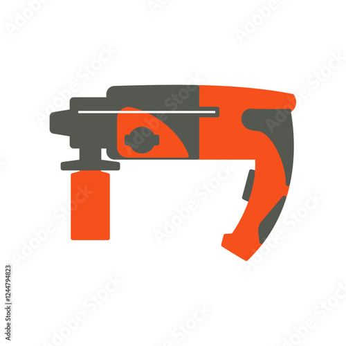 hammer drill flat icon illustration color