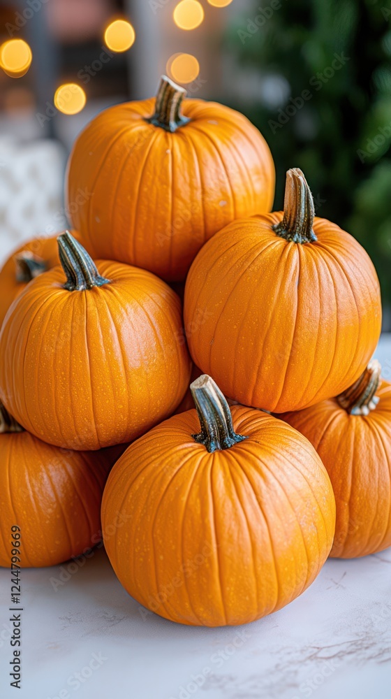 A stack of vibrant orange pumpkins, perfect for autumn decorations and seasonal festivities. A stack of vibrant orange pumpkins, perfect for autumn decorations and seasonal festivities.