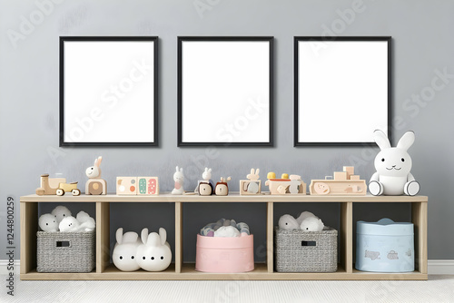 Three Empty Frames Hang Abo...