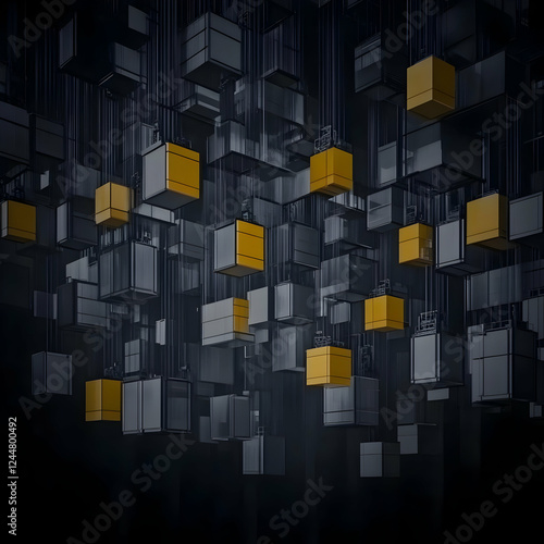 3D Render of Abstract Cubes...