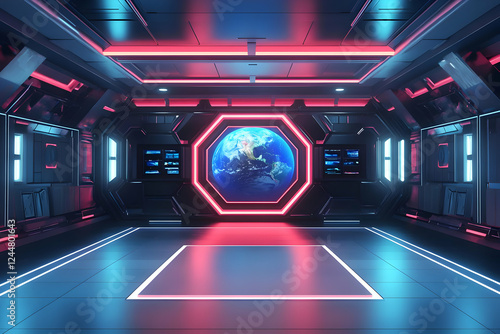 Futuristic Spaceship Interi...