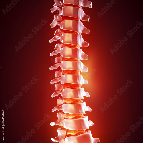 3D Illustration of a Glowin...