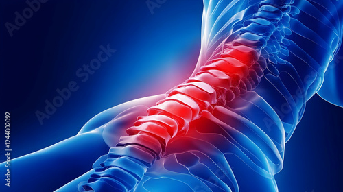 3D Illustration Shows Spine...
