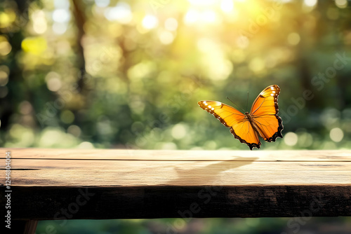 Butterfly gracefully floats...