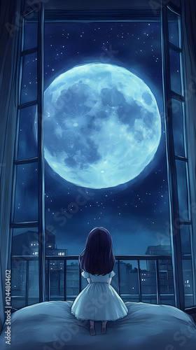 Little Girl Gazes at the En...