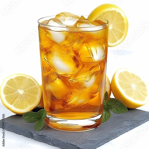 Ice Tea Fills a Glass with ...