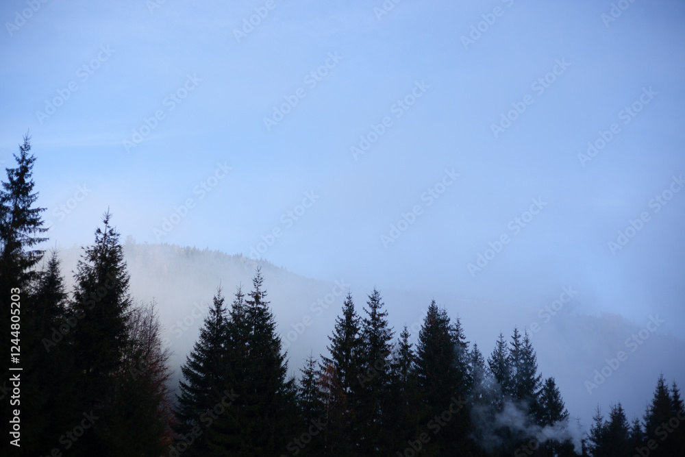 clouds in the mountains