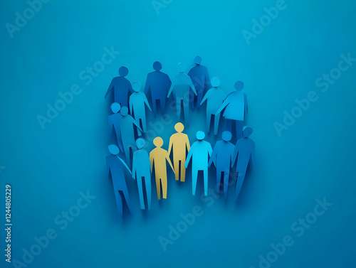 Paper Cutout Figures Form a...
