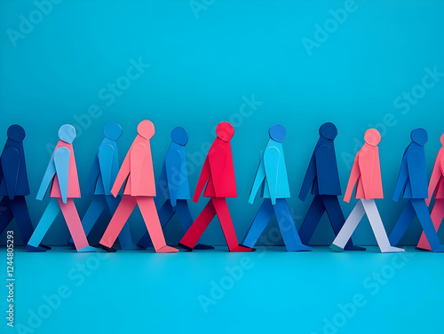 Paper Cutout Figures Walkin...