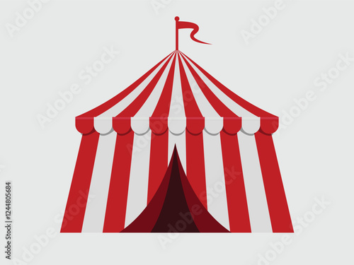 red and white circus tent vector illustration