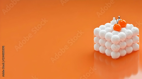3D Render of White Spheres ...