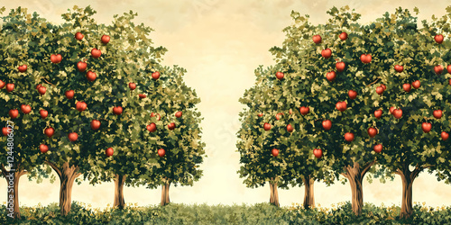 Lush Apple Trees Flourish i...
