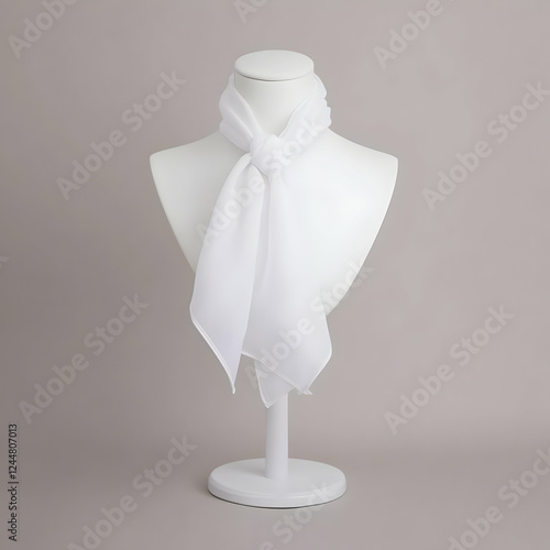 White Scarf Elegantly Drape...