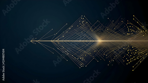 Golden Abstract Lines and D...