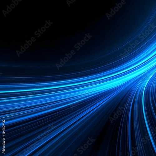 Abstract Blue Light Streaks...