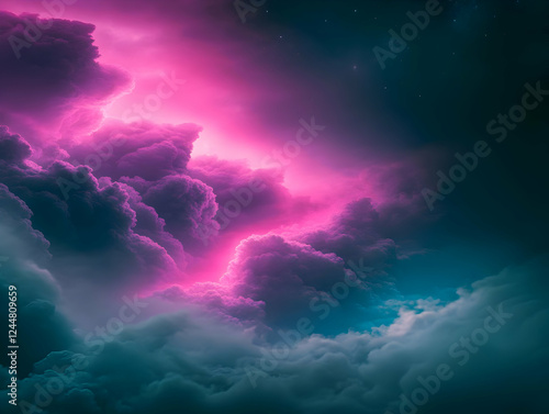 Vivid Pink and Teal Cloudsc...