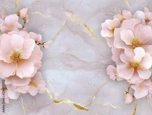Pink Flowers Bloom Elegantl...