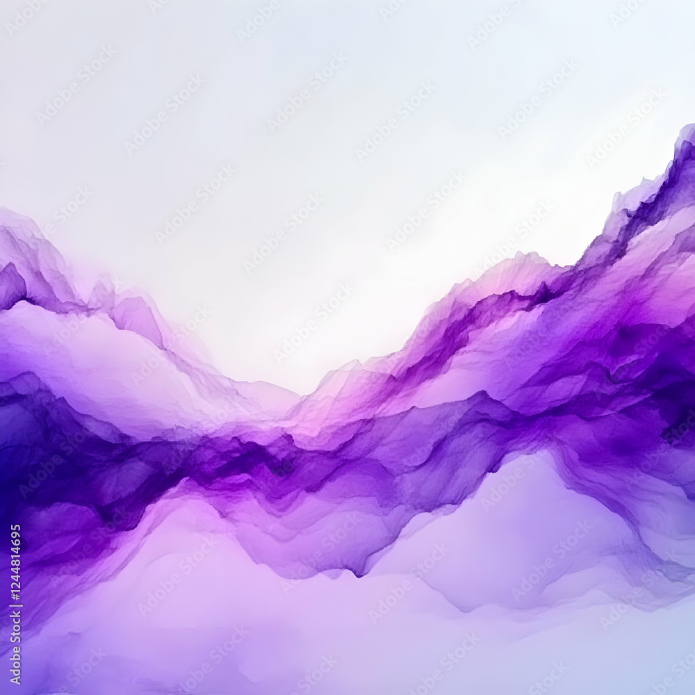 Fototapeta premium Abstract Purple Mountain Range Creates a Serene and Dreamlike Atmosphere with Soft Hues