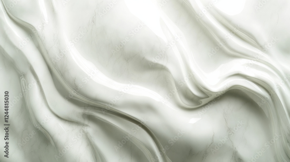 Fototapeta premium smooth, flowing marble texture with soft, wavy patterns and glossy finish. image captures elegance and fluidity of marble surface, highlighting its natural beauty