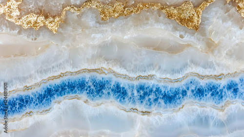 Blue and White Agate Slice ...
