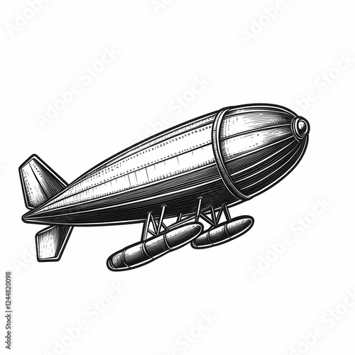 Vintage Airship Illustratio...