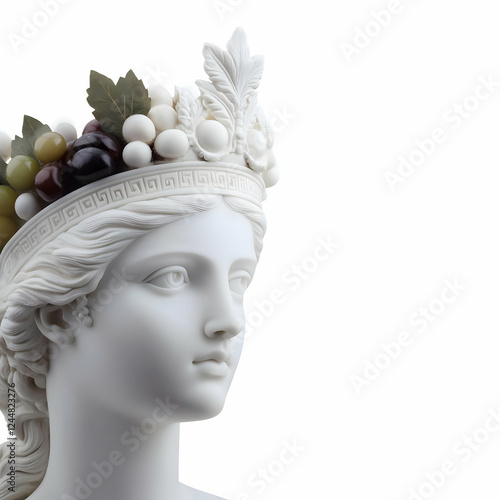 White Statue of a Woman Wea...
