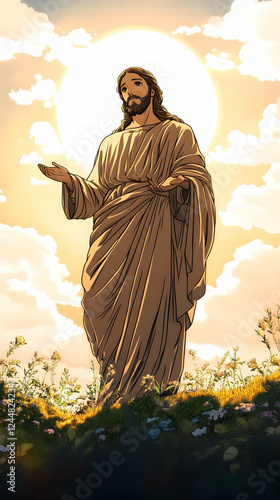 Holy Figure Stands Serenely...