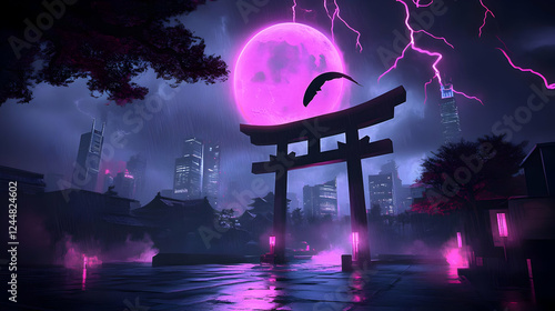 Torii Gate Stands in a Futu...