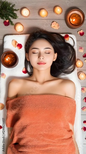 Woman Relaxes on Massage Ta...