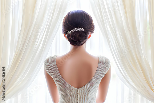 Back View of Woman in White...