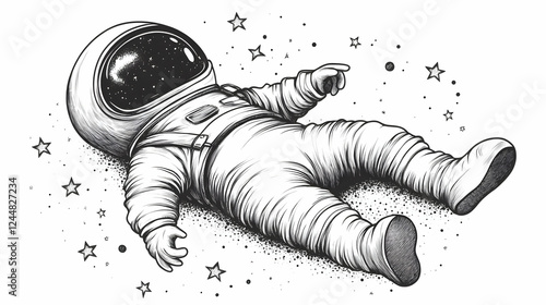 Astronaut floats serenely i...