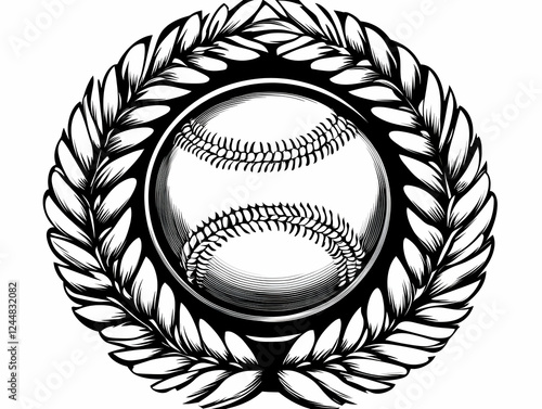 Baseball Encircled by a Lau...
