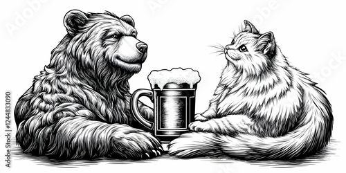 Detailed Illustration: Bear...