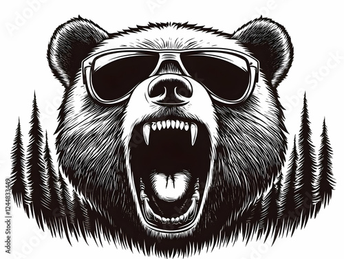 Roaring Bear with Sunglasse...