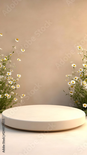 White Cylinder Podium with ...