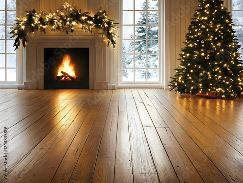 Cozy Living Room with Lit F...