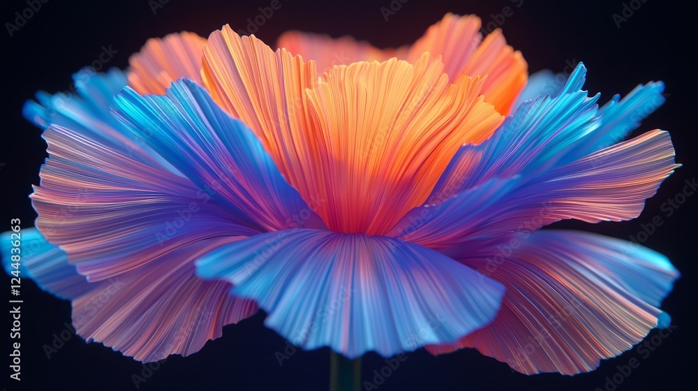 Obraz premium Intricate Visuals of Colorful Flower Displaying Human Biology Elements