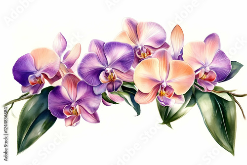 Watercolor Painting of Purp...