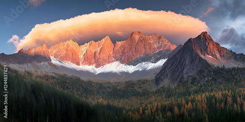 Majestic Mountain Peaks Ill...