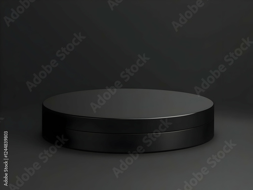 Black Cosmetic Jar Mockup o...