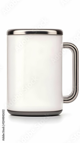 White Enamel Mug with Metal...