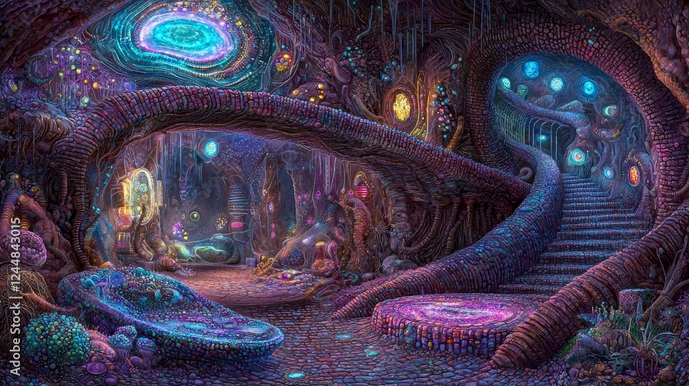 Obraz premium Visual Exploration of Captivating Gene Editing in a Surreal Environment