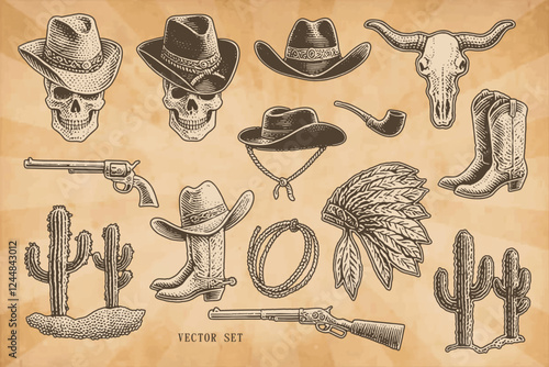Set wild west design elements