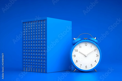 Blue Apartment Building wit...