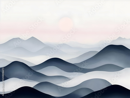 Abstract Mountain Landscape...