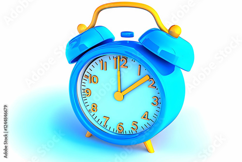 Blue Alarm Clock Shows Time...